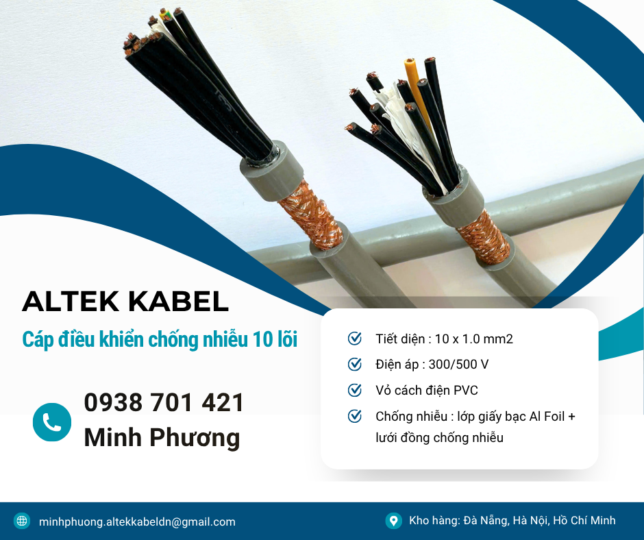 Mua cáp điều khiển chống nhiễu 10x1.0mm2 ở đâu uy tín?